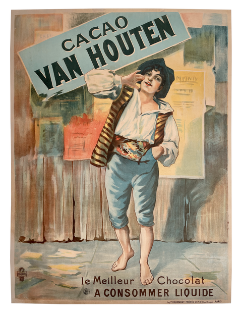 Original Cacao Van Houten Poster Imprimerie Courmont Freres