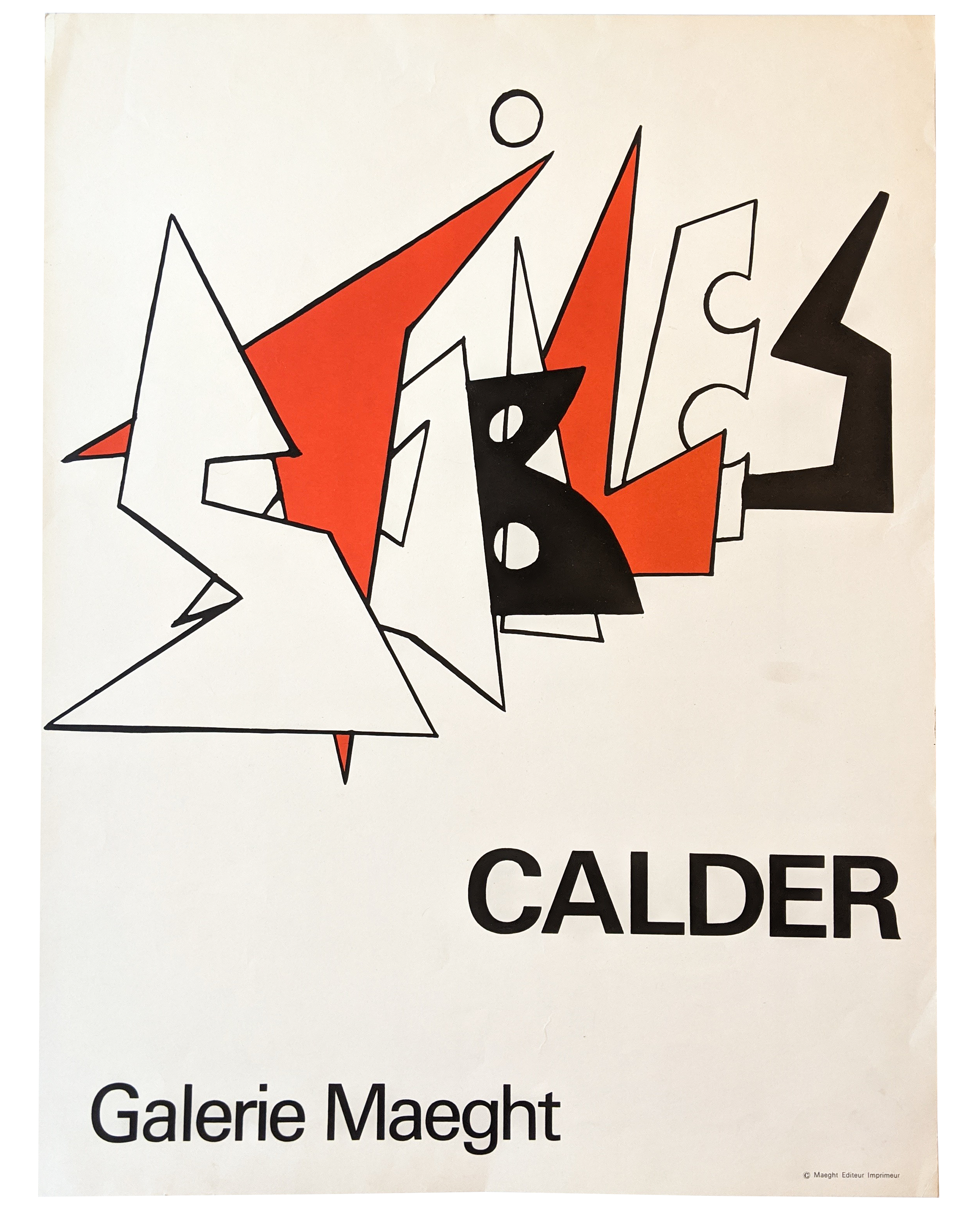 額装済/Galerie Maeght/アレクサンダー カルダー/ポスター Alexander Calder Vintage Exhibition Poster | Black and Red