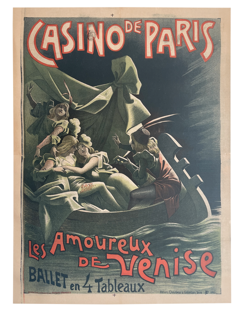 Original Poster Choubrac 1900 - Casino de Paris Les amoureux De Venise