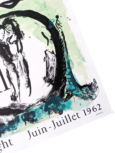 Original Exhibition Poster Maeght Marc Chagall 1962, L'Oiseau Vert Original Exhibition Poster Maeght Marc Chagall 1962, L'Oiseau Vert