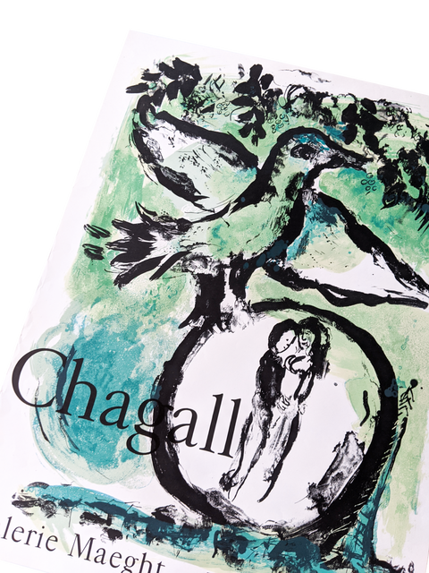 Original Exhibition Poster Maeght Marc Chagall 1962, L'Oiseau Vert