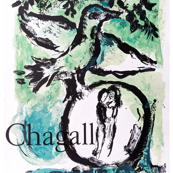Original Exhibition Poster Maeght Marc Chagall 1962, L'Oiseau Vert Original Exhibition Poster Maeght Marc Chagall 1962, L'Oiseau Vert