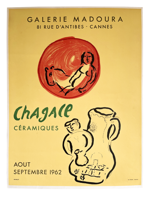 Original Marc Chagall Poster Ceramiques - Galerie Madoura, 1962