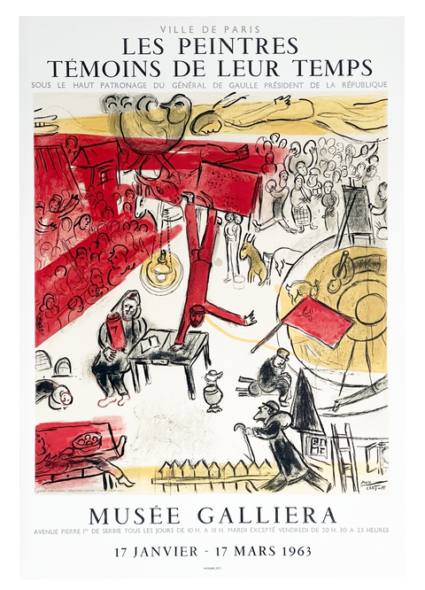 Original Chagall Poster, Temoins De Leur Temps - 1964