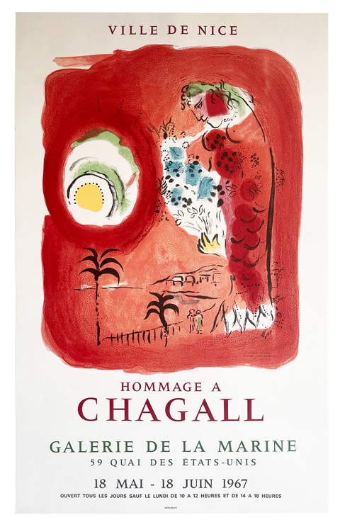 Original Poster Marc Chagall 1967 "Hommage A Chagall" - Mourlot