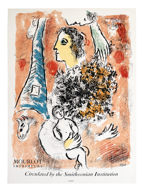 Original Marc Chagall Poster "Offrande a la Tour Eiffel", 1959 - Mourlot