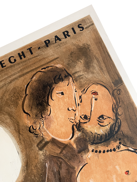 Original March Chagall Poster "Ceramique Sculptures Et Les Fables De La Fontaine" 1952 - Mourlot