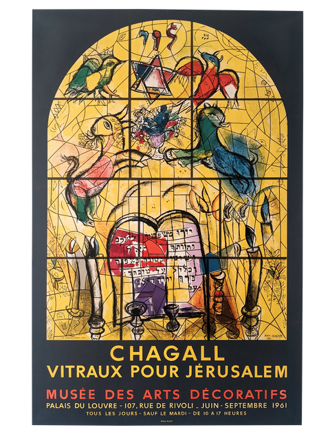 Original Marc Chagall Poster "Vitraux Pour Jerusalem" - 1961