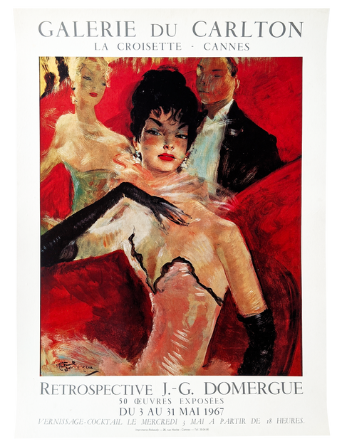 Original Poster Domergue Galerie Carlton "Croisette Cannes" - 1967