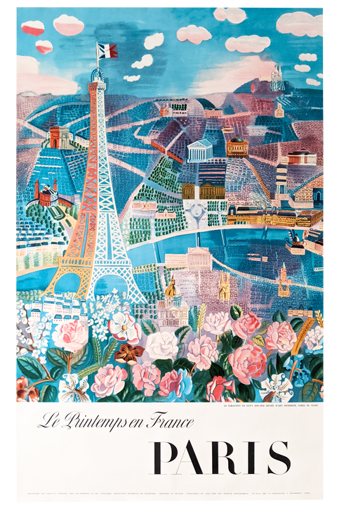 Original Poster By Raoul Dufy : Le Printemps en France - 1950