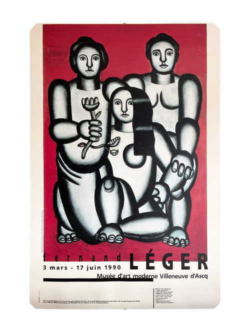Original Fernand Leger Exhibition Poster 1990 "Big Size" 4x6 FT