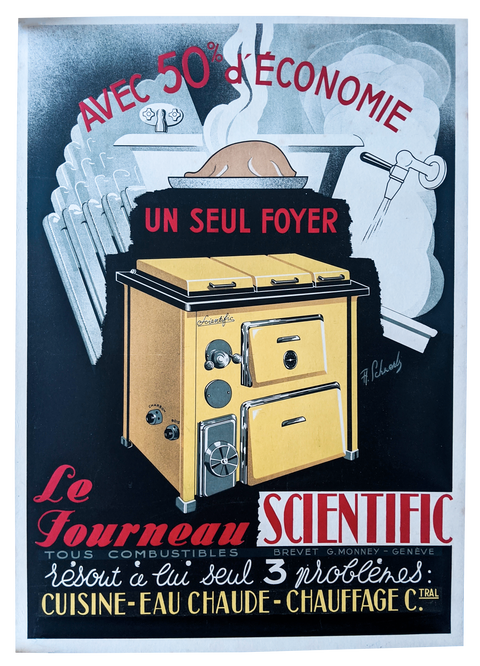Original Vintage Poster Fourneau Scientific