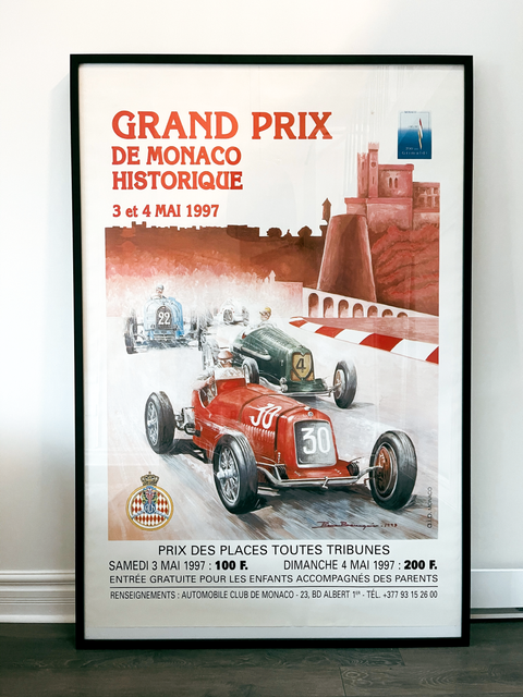 Original Poster Historique Grand Prix Monaco 1997 - Automobile Club - Big Size