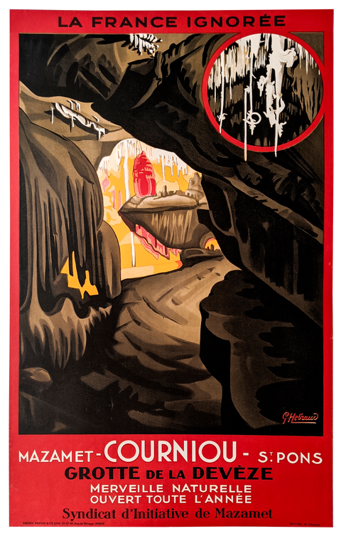 Original Poster Grotte de la Devèze - 1925