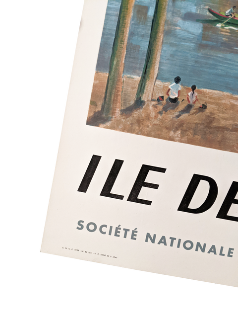 Original Chemin De Fer Poster Ile De France Created In 1958, Paris