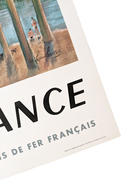 Original Chemin De Fer Poster Ile De France Created In 1958, Paris
