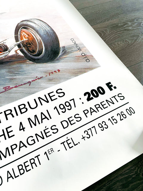 Original Poster Historique Grand Prix Monaco 1997 - Automobile Club - Big Size