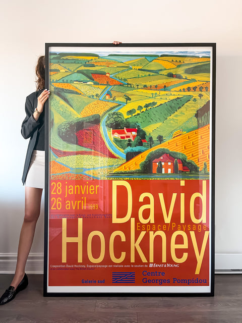 Original Large Poster David Hockney 1999 - Centre Pompidou - Big Size