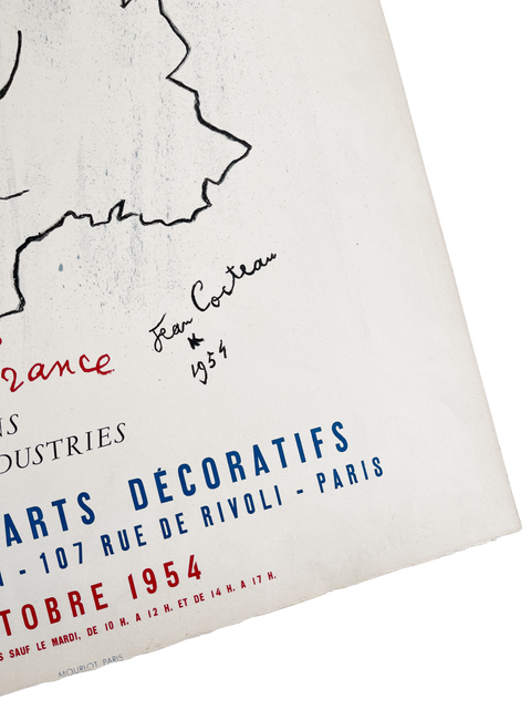 Original Poster Jean-Cocteau "Visages de France" 1954 - Arch Paper