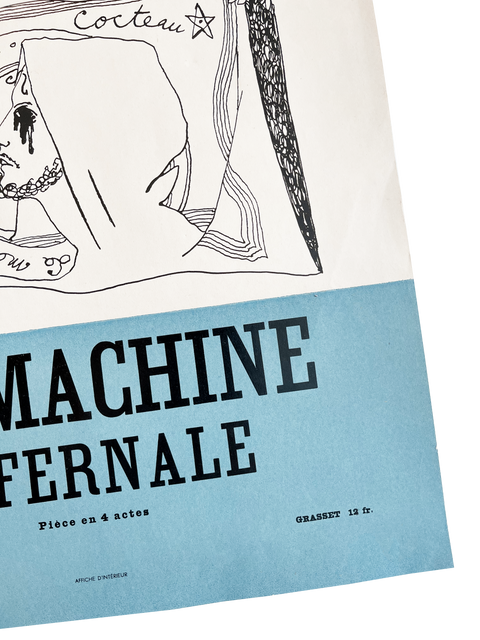 Original exhibition poster Jean Cocteau 1934 La Machine Infernale Grasset