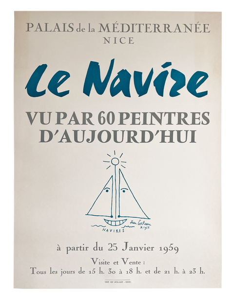 Original Poster By Jean Cocteau "Le Navire" 1959