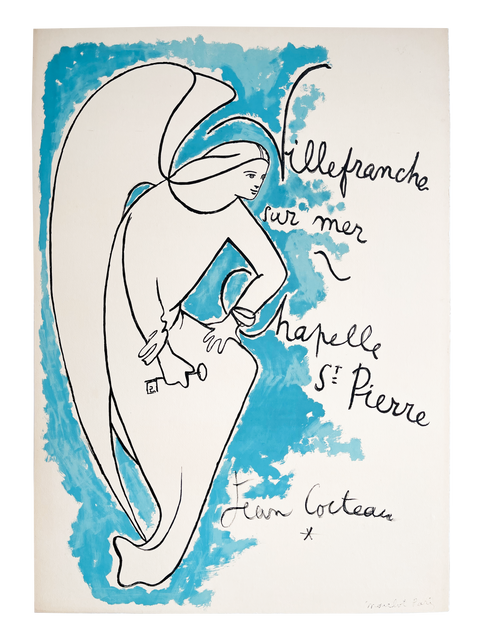 Original Lithographic Poster Jean Cocteau Villefranche sur Mer - Chapelle St. Pierre, 1957 - Mourlot