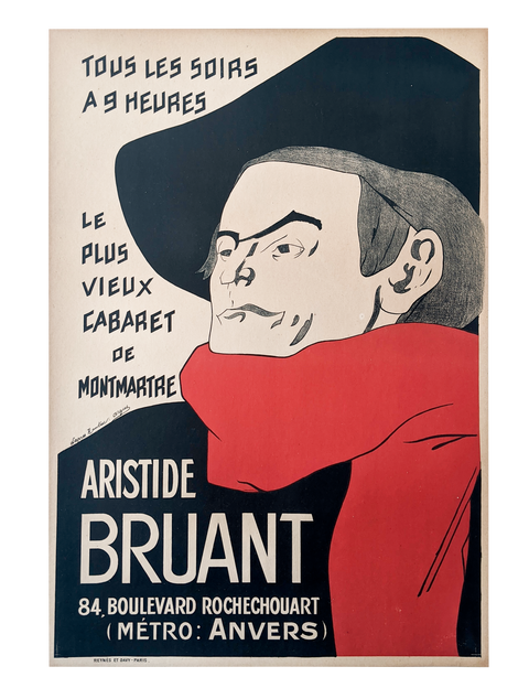 Original Poster Aristide Bruant By Toulouse Lautrec in 1910