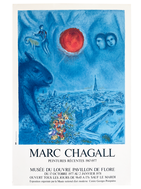 Original Marc Chagall Poster - Musée Louvre - 1977