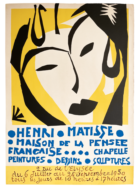 Original Herni Matisse Poster Maison de la Pensee Francaise, Arch Paper - 1950