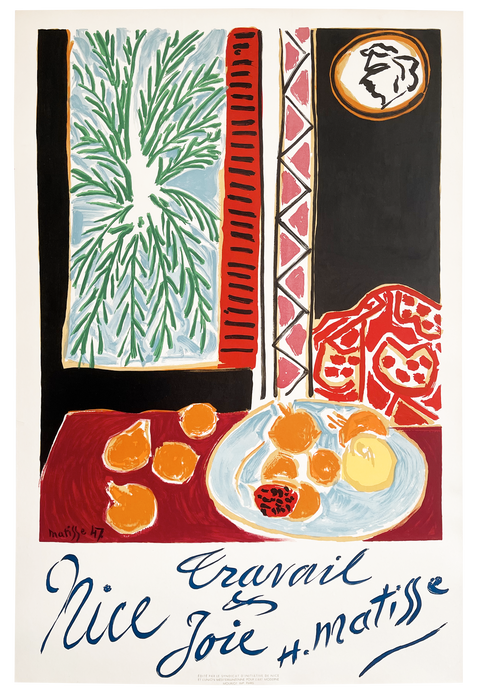 Original Lithographic Poster Nice Travail & Joie by Henri Matisse 1947 - Mourlot