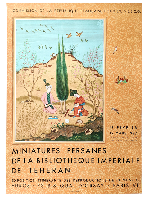 Original Exhibition Poster Miniatures Persanes 1957 - Mourlot