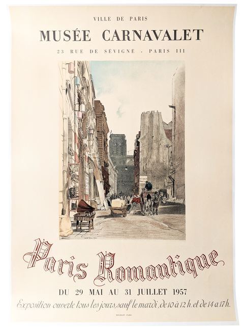 Original Mourlot Poster Paris Romantique - 1957