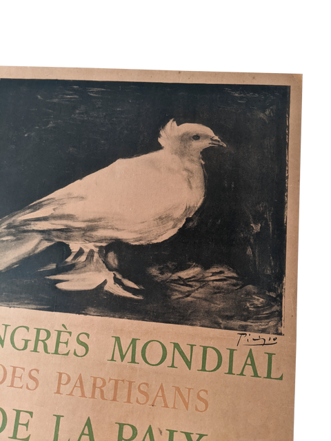 Original Lithograph Picasso Poster Congrés Mondial Partisans De La Paix- 1949 - Mourlot