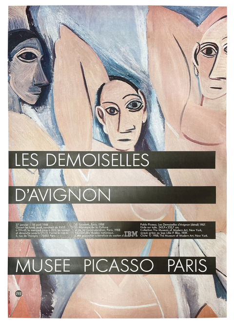 Original Exhibition Poster By Pablo Picasso «Les demoiselles d'Avignon, musée Picasso Paris» 1988