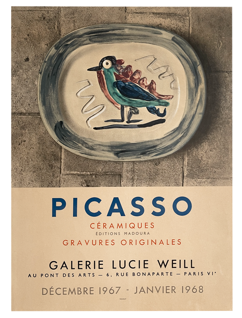 Original Picasso Poster Ceramiques - Galerie Lucie Weill - 1967, Mourlot