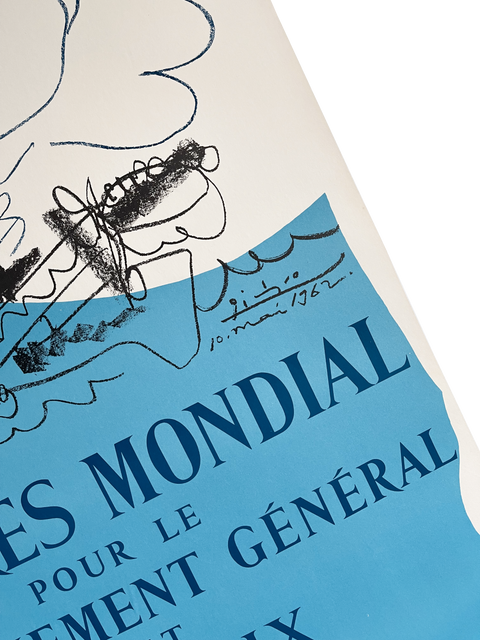 Original Pablo Picasso Poster "Congres Mondial" Paix, 1962 - Mourlot