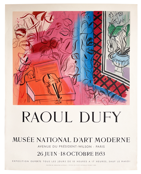 Original Exhibition Poster Raoul Dufy "Musée National D'Art Moderne", 1953 - Mourlot
