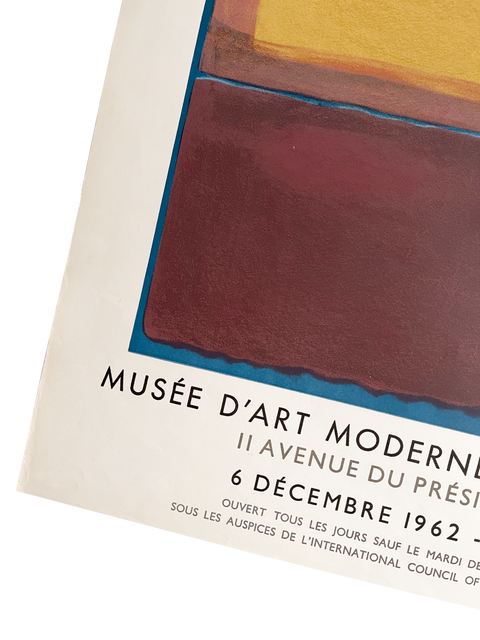 Original Mark Rothko Poster "Musée D'Art Modern Paris", Mourlot - 1962