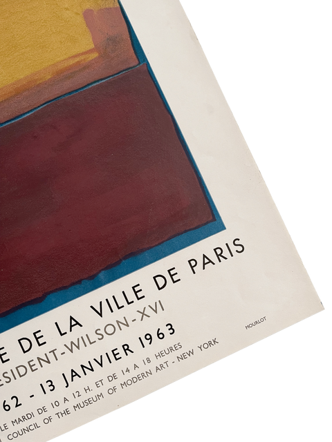 Original Mark Rothko Poster "Musée D'Art Modern Paris", Mourlot - 1962